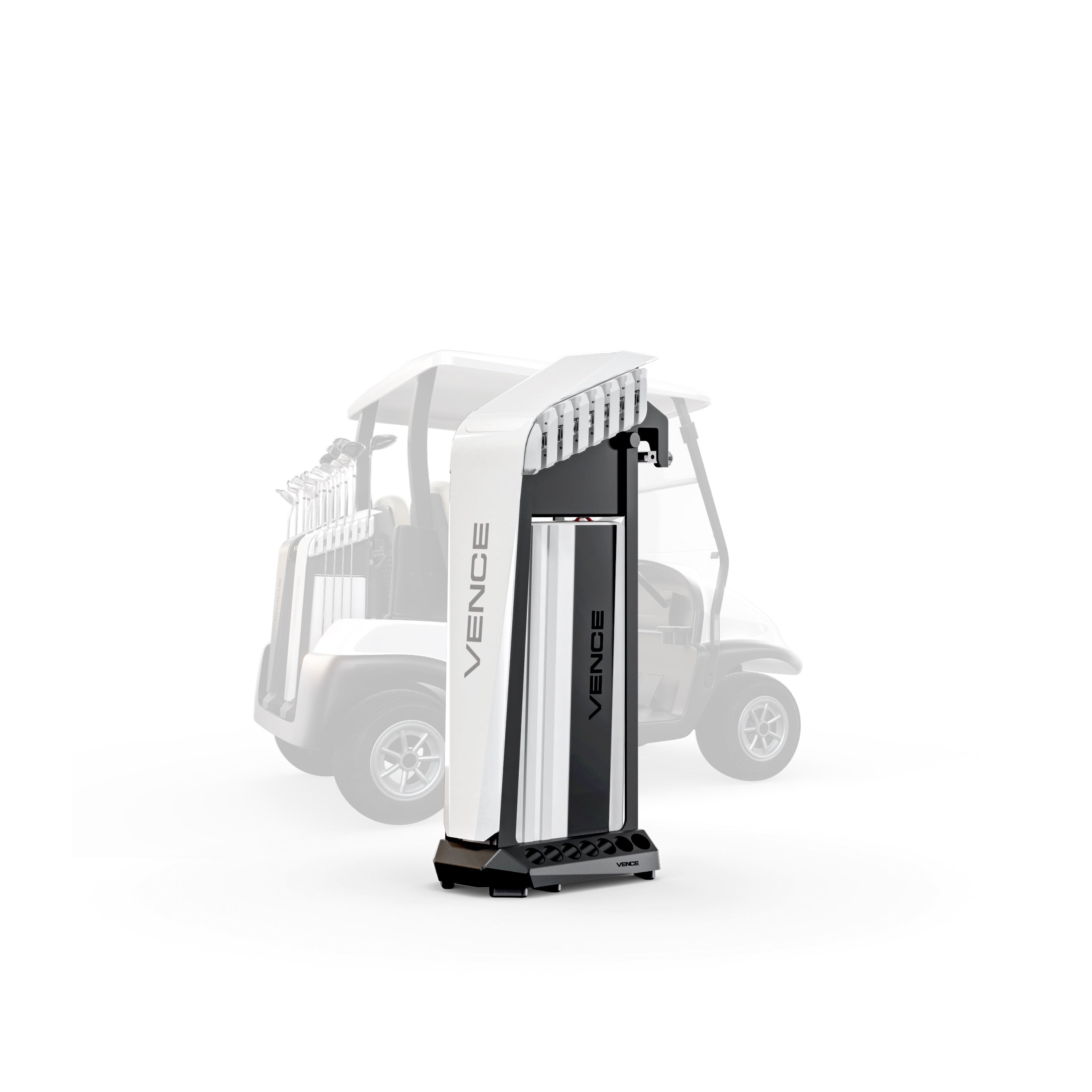 Vence Base modular golf bag designed for buggy and trolley use

Premium Scandinavian design golf bag – Vence Base

Lightweight detachable golf bag upper module – Vence

Vence Base mounted on golf buggy

Luxury modular golf bag system by Vence